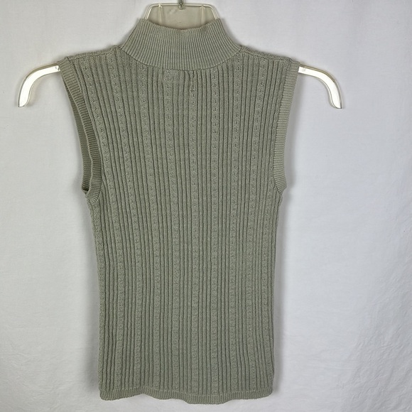L.C.B.B., Ltd. seafoam green sleeveless mock turtleneck sweater tank top, size S - Picture 4 of 6
